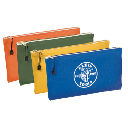 5140 Reißverschlusstaschen, Werkzeugtaschen aus Stoff in Oliv/Orange/Blau/Gelb, 4er-Pack